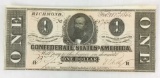 1864 Confederate States Of America Richmond $1