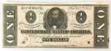 1864 Confederate States Of America Richmond $1