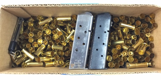 (2) .45 Acp (7) Round Magazines With 44-40 Brass