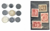 1930s German Stamps & 1940s German Coins