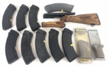 Assortment Of Ak-47 Magazines And Parts