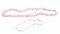 14k Yellow Gold Pink Glass / Rhinestone Necklace