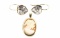 14k Gold Cameo Pendant & C-z Earrings