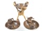 (3) African Wood Carved Bowls & Stand