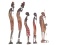 (5) Wood Carved African Figural Sculptures