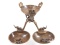 (3) African Wood Carved Bowls & Stand