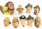 (9) 1964 Bossons Chalkware Character Heads