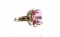 10k Yellow Gold & Pink Stone Ring Size (6.5)