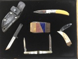 Display Case Of (5) Mini Pocket Knives, Al Mar