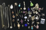 Assorted Sterling Brooches, Pendants & Necklaces