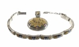 Calvin Begay Sterling Silver Pendant & Bracelet