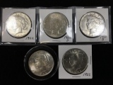 (5) 1922 U. S. Peace Silver Dollars
