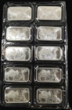 (10) .999 Fine Silver (1oz.) Silver Town Ingots