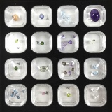 Assorted Gemstones In Protective Display Cases