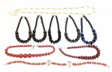 (9) Vintage Costume Jewelry Necklaces