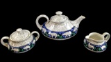Antique Royal Doulton Crackle Tea Pot Set
