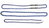 (3) Beaded Lapis Necklaces