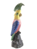Antique Hand Painted Cast Iron Parrot