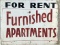 Vintage Steel, For Rent Furnished Apartment Sign