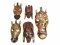 (5) Folk Art Style Wood Carved African Wall Masks