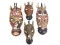 (4) Folk Art Style Wood Carved African Wall Masks