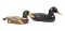 (2pc) Vintage Duck Decoys, Brass Beak, Old Charter