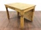 Custom Pinewood Carved Table W/ Single Drawer