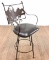 Rustic Style Laser Cut & Faux Leather Bar Stool