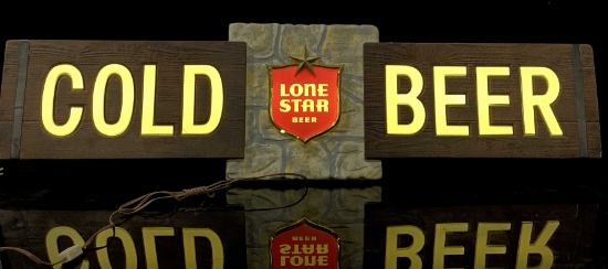 Vintage Lone Star Illuminated Advertising Bar Sign