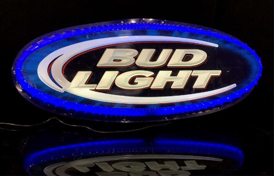 Bud Light Illuminated Advertising Bar Sign