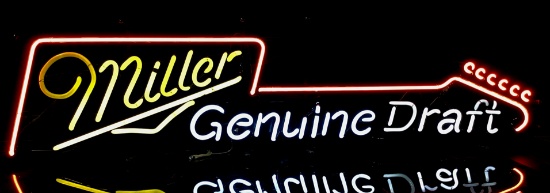 Miller Genuine Draft Neon Advertising Bar Sign