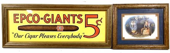 Vintage Cigar Advertising Signs, Epco & Round-up