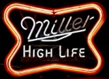 Miller High Life Beer Advertising Neon Bar Sign