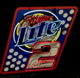 Miller Lite NASCAR #2 Neon Advertising Bar Sign