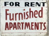 Vintage Steel, For Rent Furnished Apartment Sign