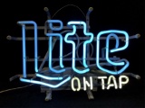 Miller Lite On Tap Neon Advertising Bar Sign