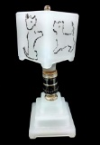 Vintage Scottie Dog Glass Table Lamp