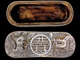 Chinese Carved Hard Stone Phoenix Dragon Box