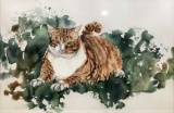 Jan Taylor 'Marmalaid Cat' Watercolor Lithograph