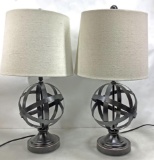 Pair Armillary Sphere Table Lamps