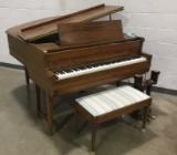 Antique Adam Schaff Walnut Baby Grand Player Piano