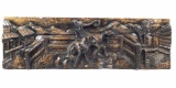 Wood Carved Bucking Bronco Plaque In Relief