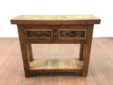 Southwestern Rustic Pine & Iron Console Table