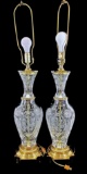 Pair Of Vintage Crystal Table Lamps