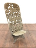 Custom Wood Carved Safari Animals Accent Chair