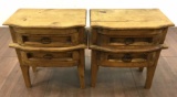 Pair Of Rustic Mesquite & Iron Nightstands