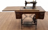 Antique Oakwood National Sewing Machine Table