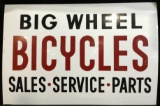 Vintage Big Wheel Bicycles Advertising Shop Sign