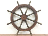 Antique 48in Ships Helm Wheel