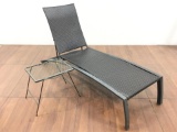 Wicker Style Pool Lounge & Side Table